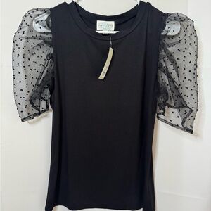 Jun and Ivy Black Fun 1/2 Sleeved Shirt